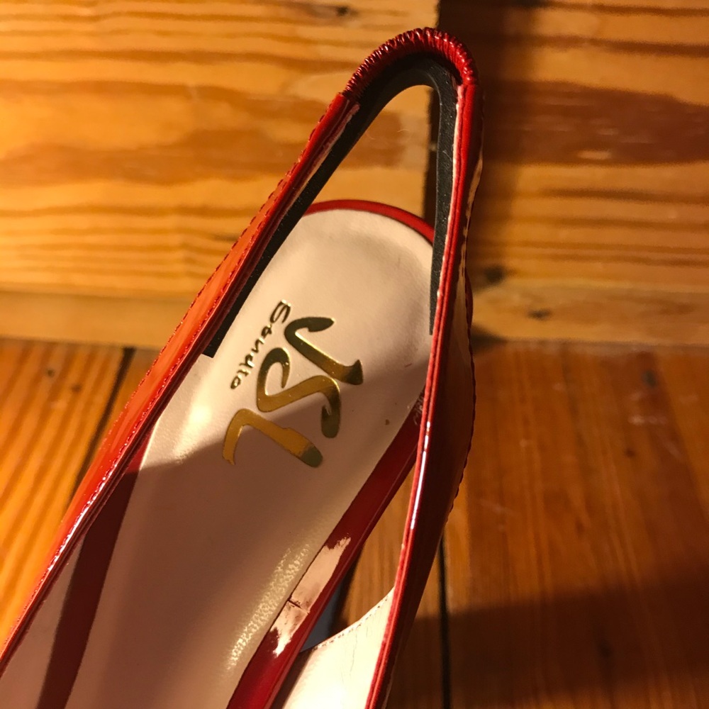 JSL Studio Red Leather Sling Back Heels, NWT, 8.5 - Picture 3 of 15